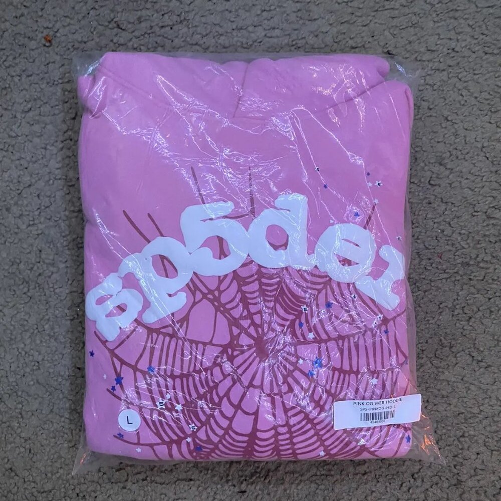 Sp5der OG Web Hoodie Pink